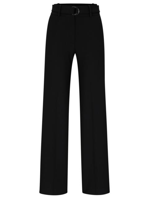 HUGO REGULAR-FIT TROUSERS WITH ADJUSTABLE D-RING BELT