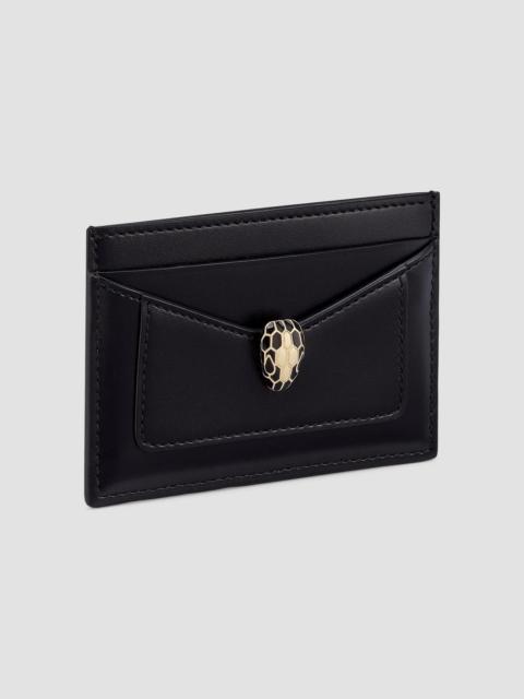 BVLGARI Women's Serpenti Forever Leather Card Holder - Black