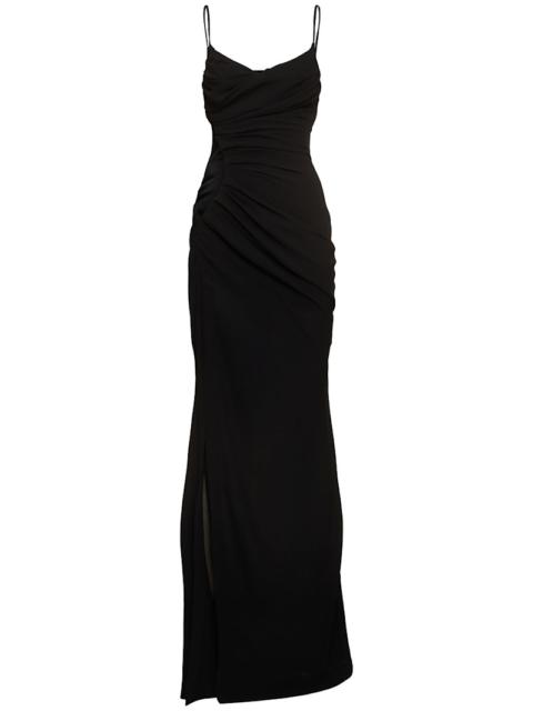 Fluid crepe long dress