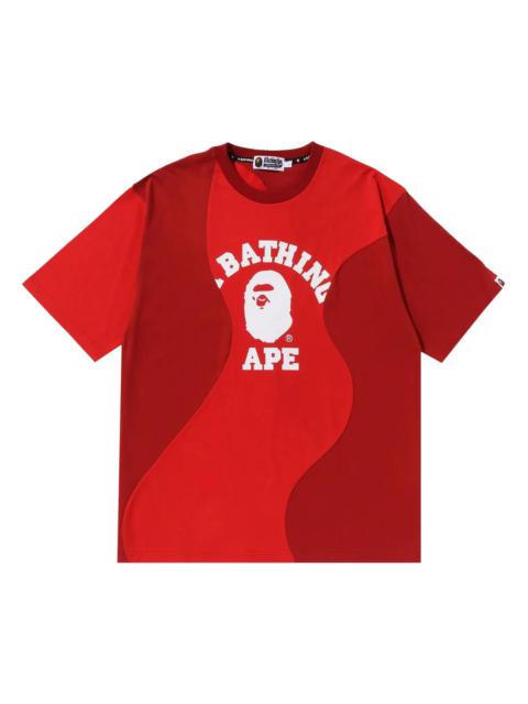 A BATHING APE® BAPE Cutting College Relaxed Fit Tee 'Red'