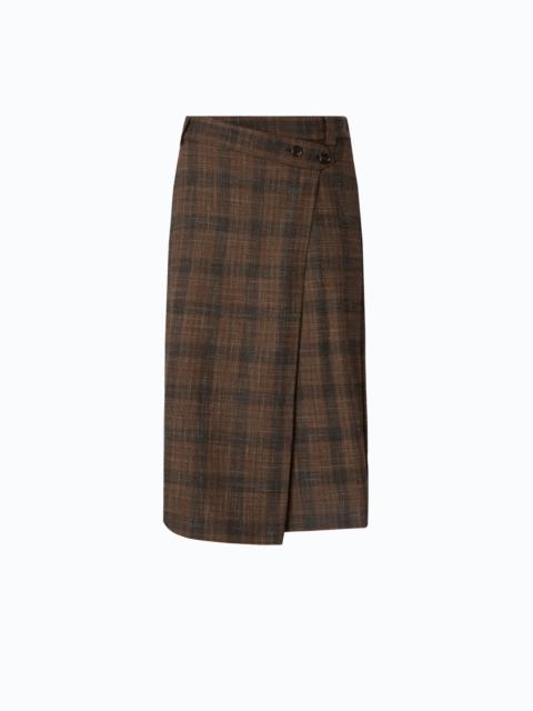 PINKO CALF-LENGTH WRAP SKIRT WITH CHECK PATTERN