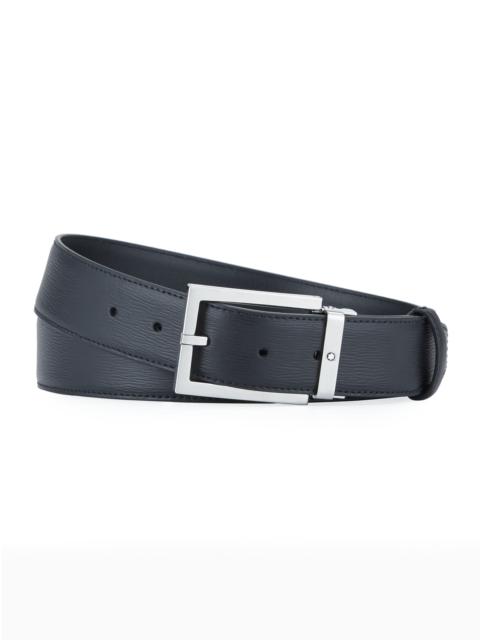 Montblanc Men's Rectangle-Buckle Leather Belt