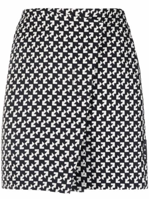 abstract-print wrap skirt