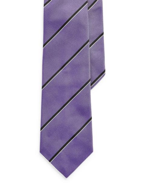 Ralph Lauren Men's Striped Silk Tie - Lavender Black