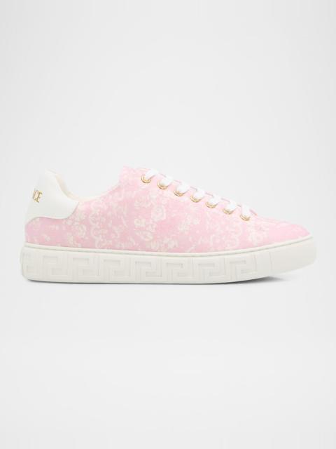 VERSACE Greca Jacquard Canvas Low-Top Sneakers