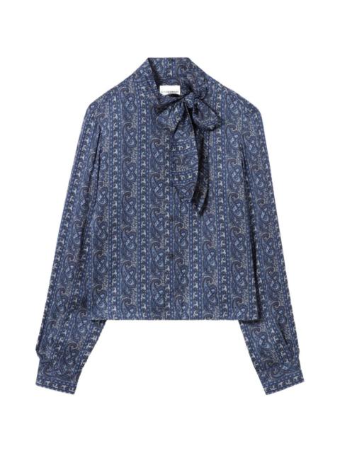 Claudie Pierlot printed pussy-bow shirt