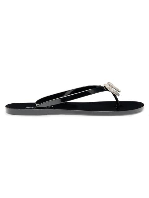 MACH & MACH Women's Double Heart Crystal-Embellished Sandals - Black