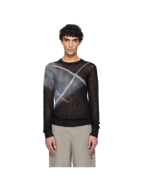 HELIOT EMIL™ Black Fluxus Crewneck Sweater