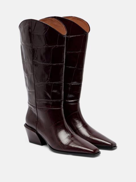 PARIS TEXAS Bettina 25 croc-effect leather cowboy boots