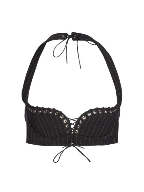 LUDOVIC DE SAINT SERNIN Robin Pinstripes Bralette stripe