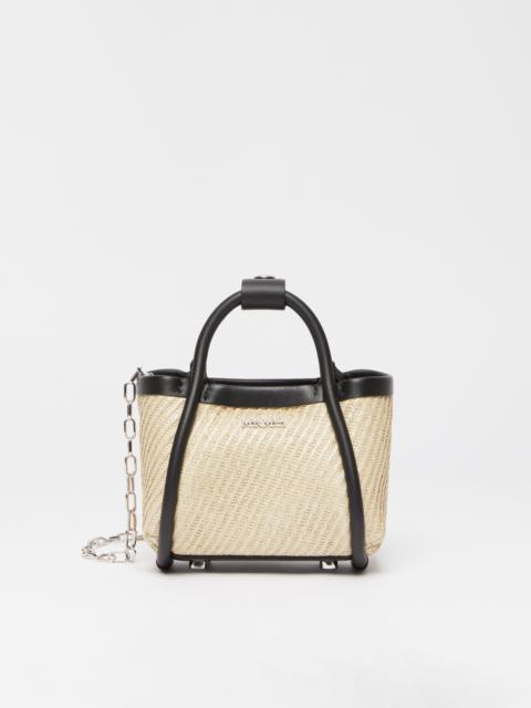 Max Mara SUMMERMINI Raffia-effect fabric mini Marine bag