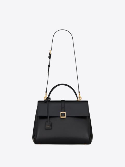 le fermoir top handle bag in shiny leather