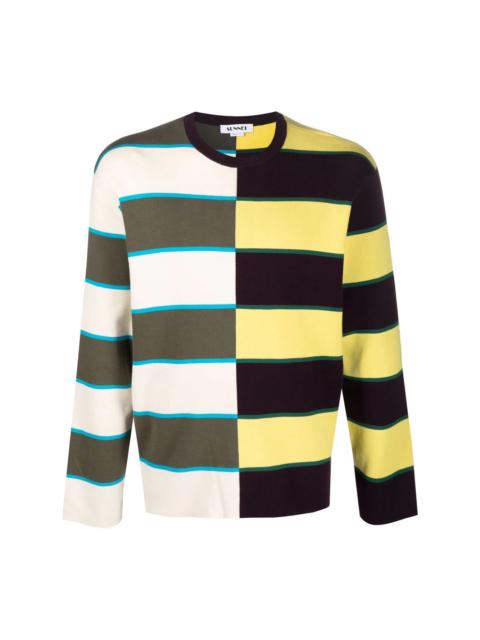striped knit cotton sweater