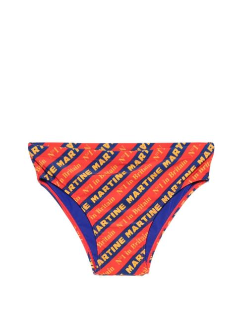 Martine Rose logo-print striped swim trunks