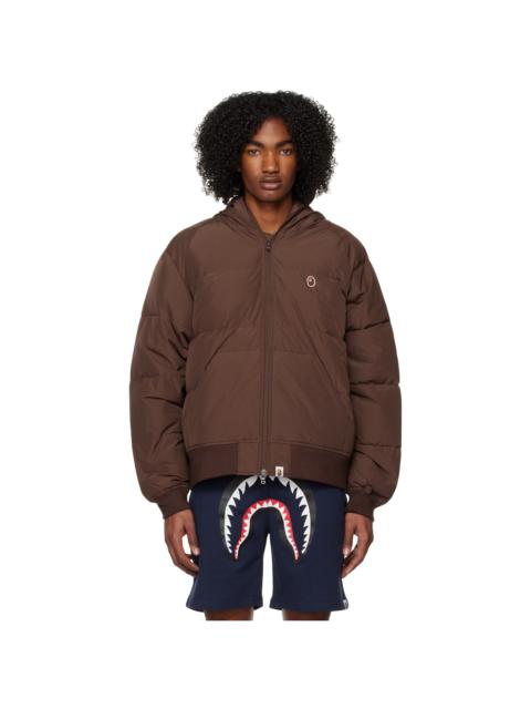 A BATHING APE® Brown One Point Down Jacket