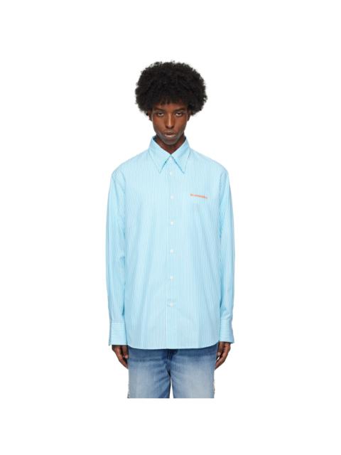 BLUEMARBLE Blue & White Striped Poplin Shirt