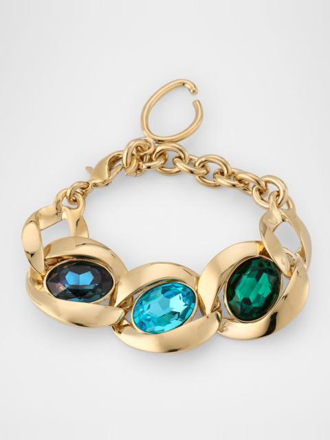 Oscar de la Renta Framed Oval Crystal Bracelet
