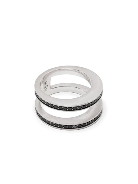TOM WOOD Vault Double Black Spinel slip-on ring