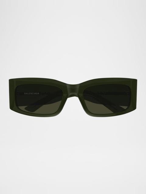 BALENCIAGA Logo-Print Rectangle Sunglasses
