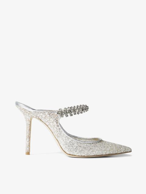 Bing 100
Silver Glitter Tulle Mules with Crystal Strap