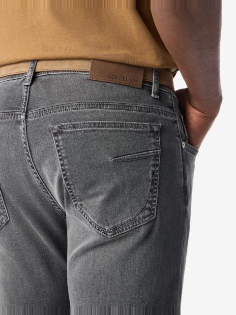 CORNELIANI 5-pocket trousers made from grey stretch denim