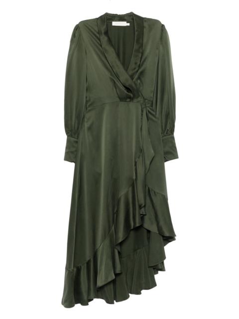 Zimmermann ruffled wrap-style asymmetric dress
