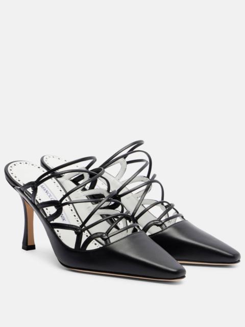 Manolo Blahnik Netas 90 leather mules