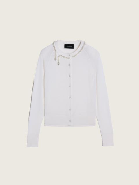 Simone Rocha Beaded Classic Merino Silk Cardigan
