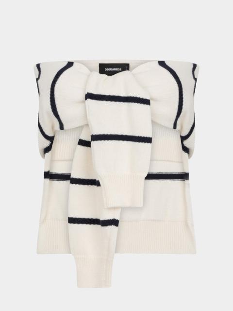DSQUARED2 STRIPED KNOTTED TOP