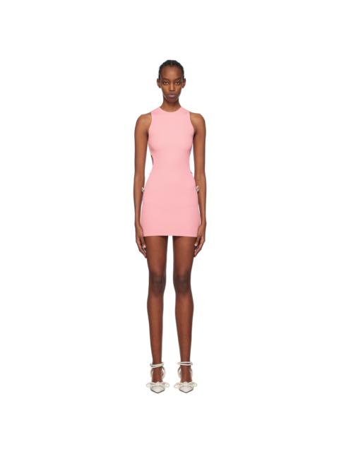 MACH & MACH Pink Crystal-Cut Minidress