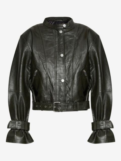 GESTUZ buckle-detail leather jacket