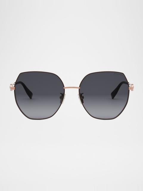 BVLGARI Round Metal & Nylon Sunglasses