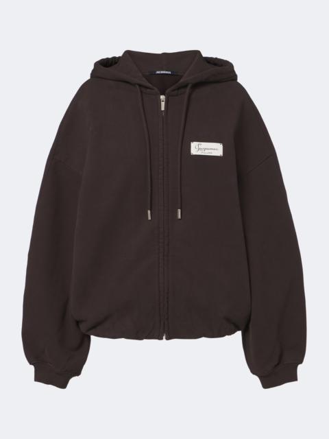 JACQUEMUS Corso cotton fleece zip-up hoodie