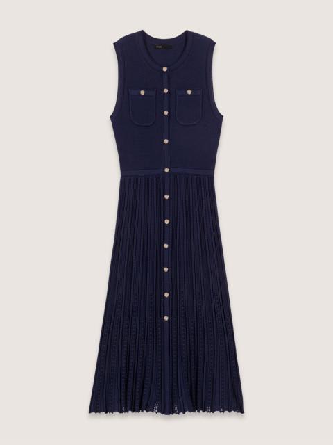 maje Pleated knit maxi dress