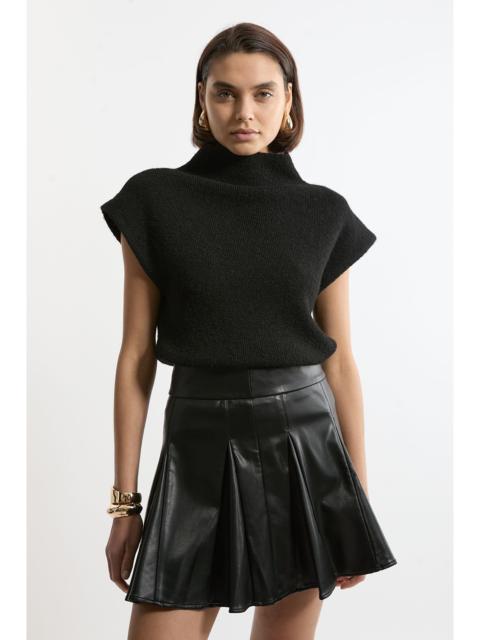 KAREN MILLEN Faux Leather Flippy Mini Skirt