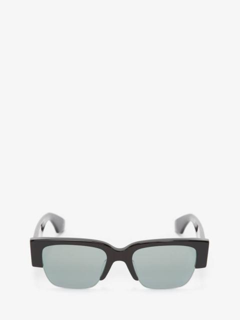 Alexander McQueen McQueen Graffiti Square Sunglasses in Black/green