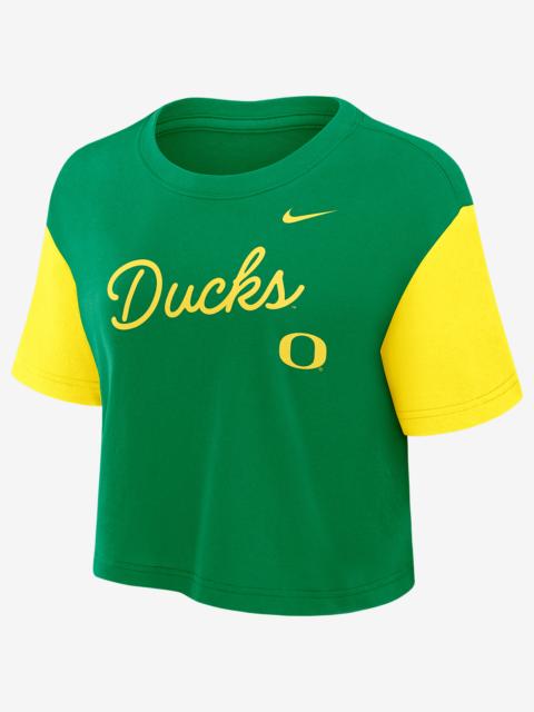 Nike Oregon Script Women's Nike Dri-FIT College Cropped T-Shirt