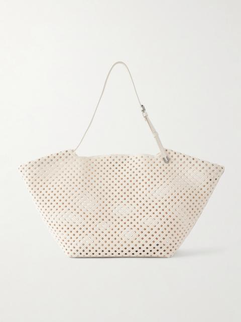 Brunello Cucinelli Leather-trimmed Woven Shoulder Bag