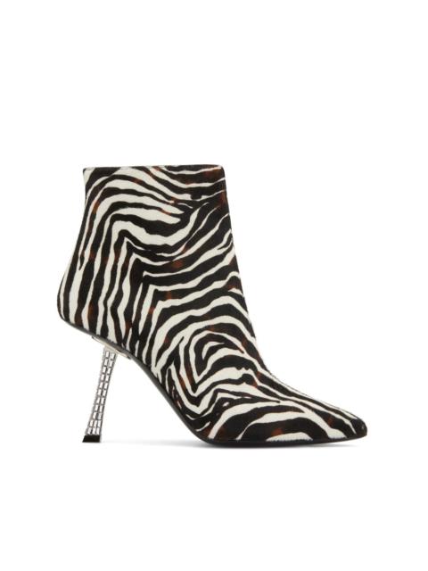 Farrah Fancy 95mm zebra-print boots