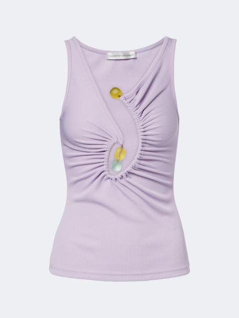 CHRISTOPHER ESBER Spiral Beach Glass ribbed-knit jersey top