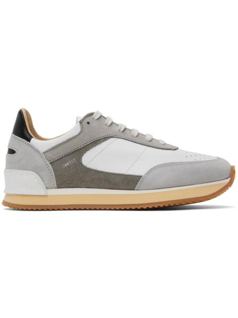 Spalwart White & Gray Dash Low Sneakers