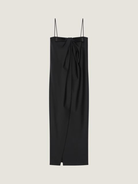 Givenchy SLICED LONG DRESS IN WOOL AND MOHAIR WITH BOW