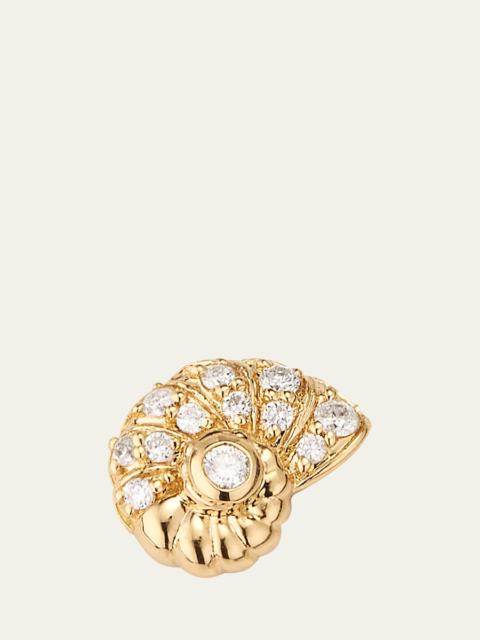 SYDNEY EVAN 14k Yellow Gold Nautilus Shell Stud Earrings With Diamonds