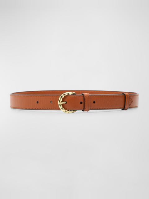 ULLA JOHNSON Gia Twisted Buckle Leather Belt