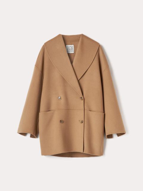 Double-breasted wool jacket camel