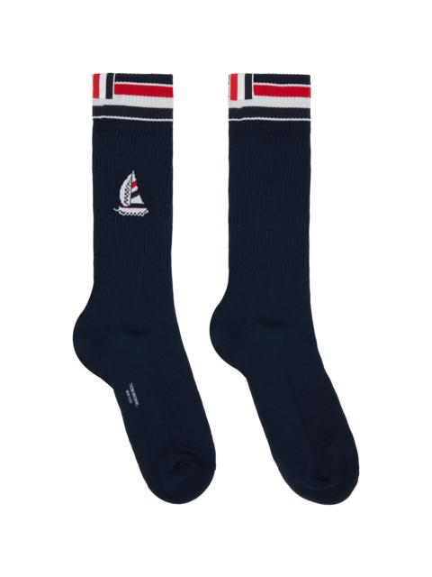 Thom Browne Navy RWB Funmix Athletic Socks