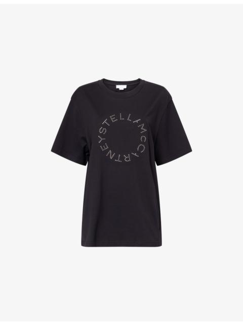 Stella McCartney Stud-Logo Boyfriend Cotton-Jersey T-Shirt