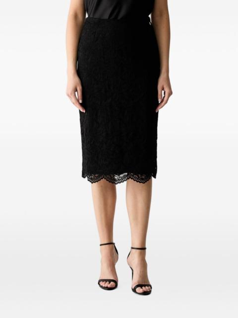 GUESS USA logo-plaque scalloped-hem midi skirt