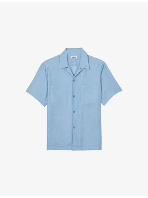 Sandro Patch-Pocket Short-Sleeve Woven Shirt