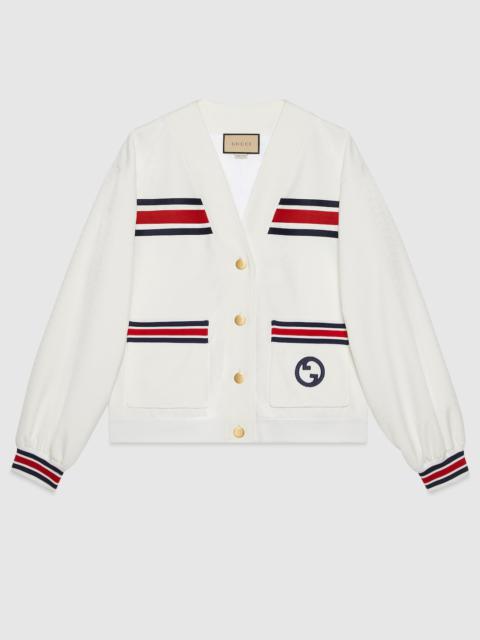GUCCI Technical jersey cardigan with Web